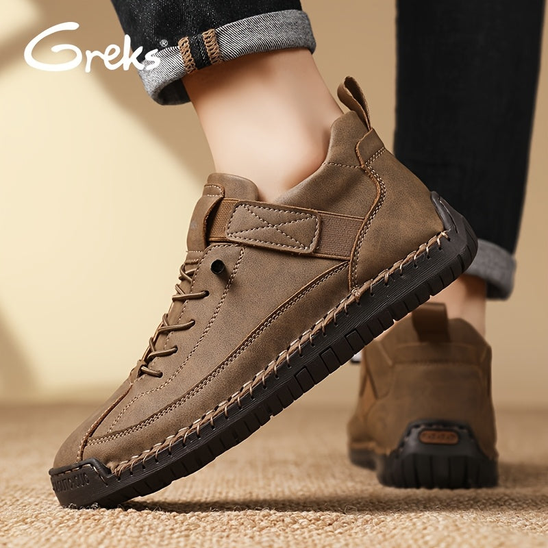 Bottines sans lacets pour hommes, mocassins mi-hauts légers, semelle amortissante antidérapante pour la marche, la conduite, le bureau décontracté, semi-formel, printemps, automne, UE 34,5-48