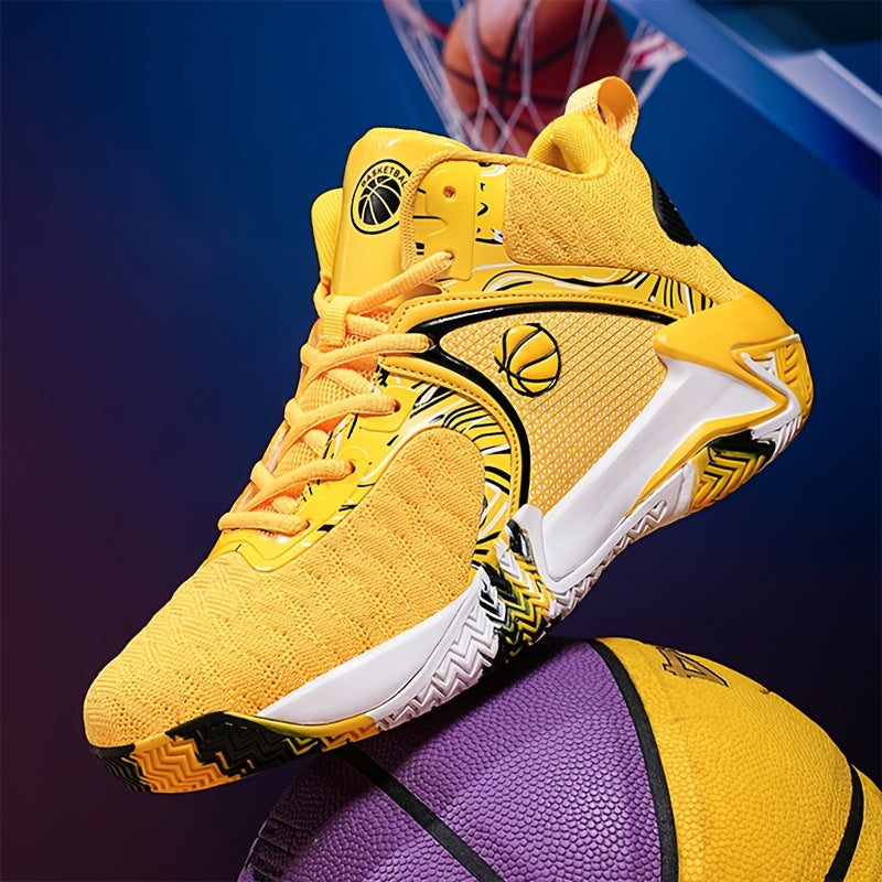 Chaussures de basket-ball montantes pour hommes, semelle en caoutchouc antidérapante, baskets à lacets respirantes pour hommes, chaussures de sport durables pour la course, 3 couleurs, tailles US 6,5-13,5, soutien de la cheville avec amorti