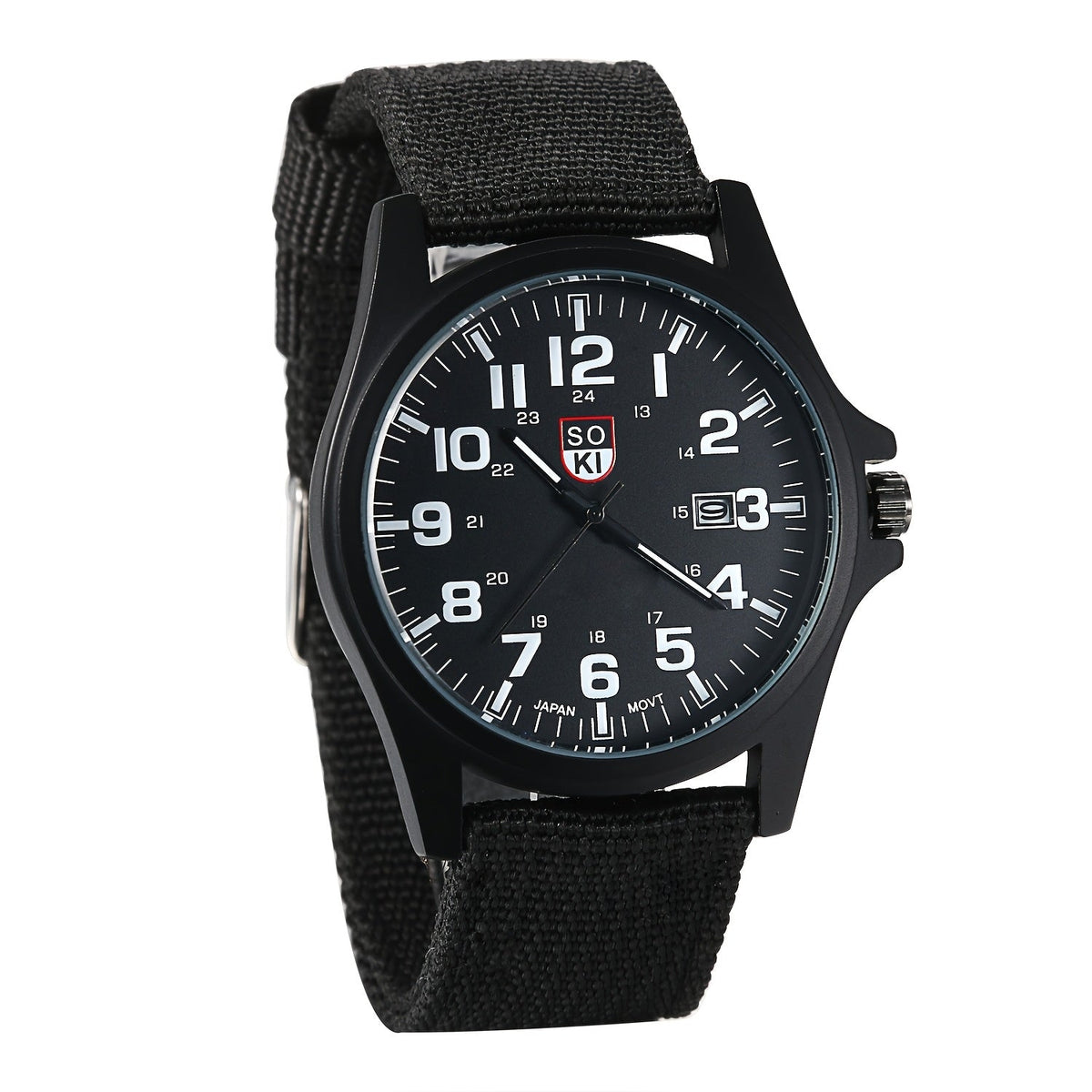 Montre à quartz minimaliste pour homme avec bracelet en nylon - Montre-bracelet analogique décontractée avec cadran lumineux, calendrier 24 heures et boîtier en acier inoxydable, montre de sport pour homme, cadeau idéal
