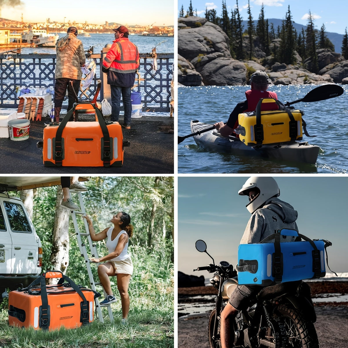 Sac à dos étanche pour kayak, camping, surf et voyage – Sac polochon léger à fermeture par enroulement pour hommes et femmes, stand-up paddle, bateau et aventures en plein air, 40 L / 60 L / 90 L