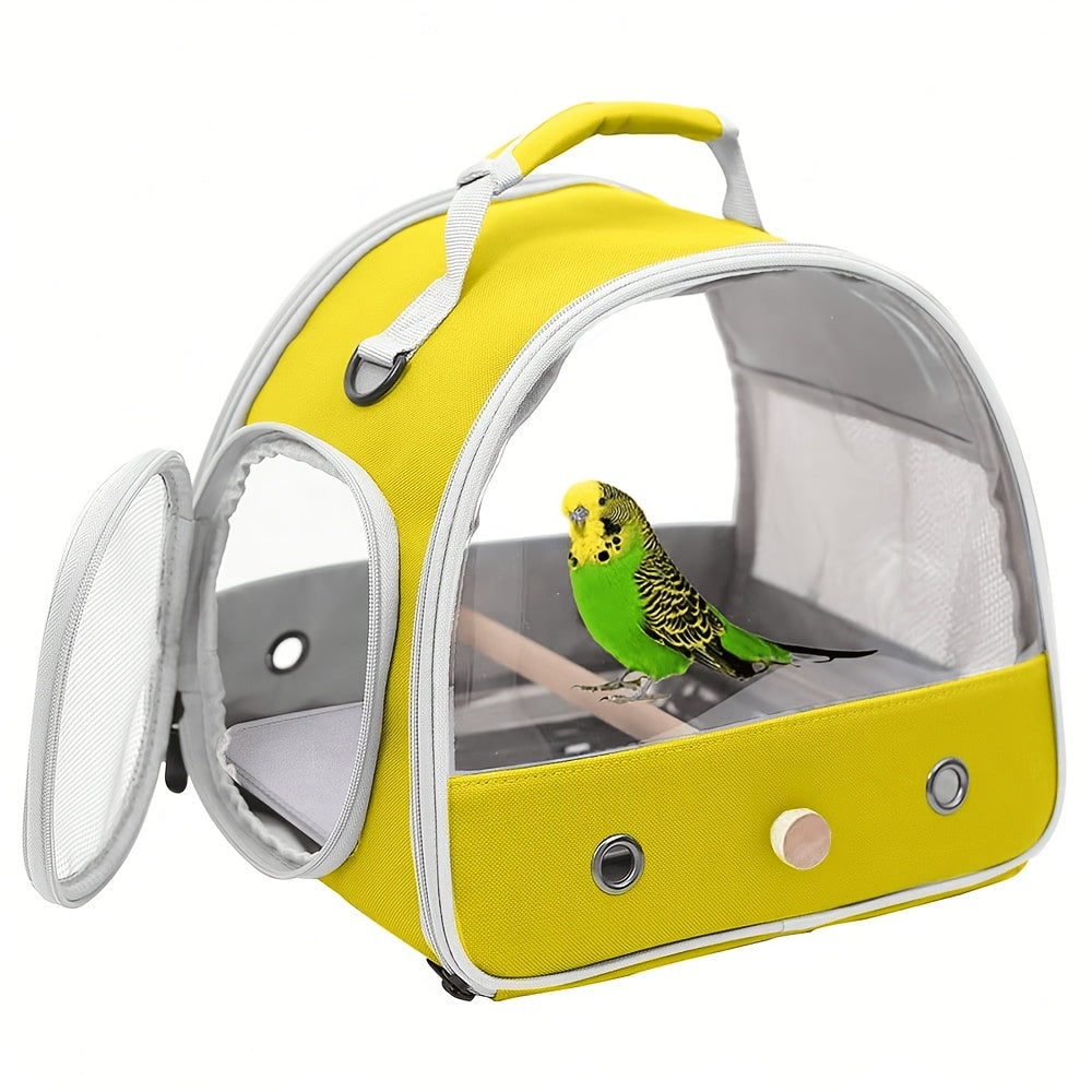 Foldable Bird Travel Cage Carrier for Parakeets Budgies Cockatiels Conures & Parrots β Compact Transport Case with Perch & Soft Mat Airline Approved for Vet Trips & Outdoor Adventures