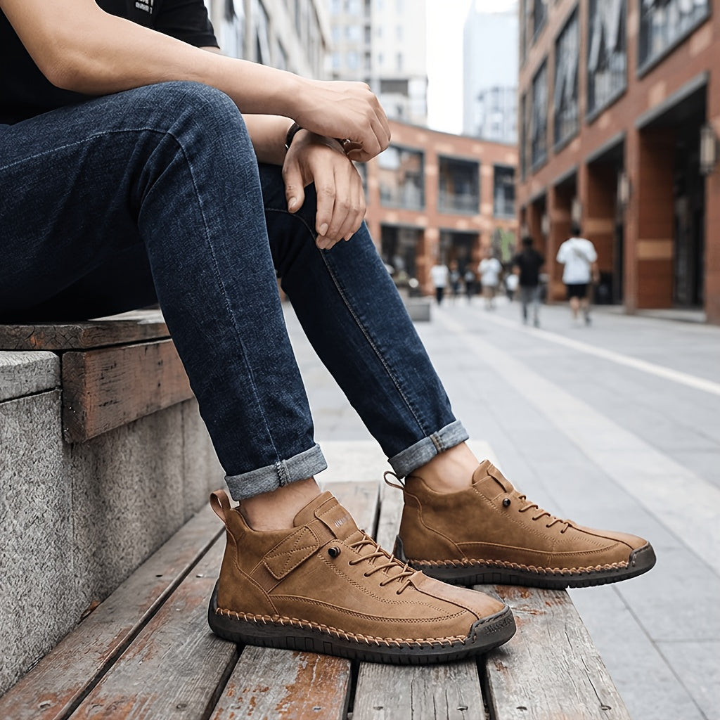 Bottines sans lacets pour hommes, mocassins mi-hauts légers, semelle amortissante antidérapante pour la marche, la conduite, le bureau décontracté, semi-formel, printemps, automne, UE 34,5-48