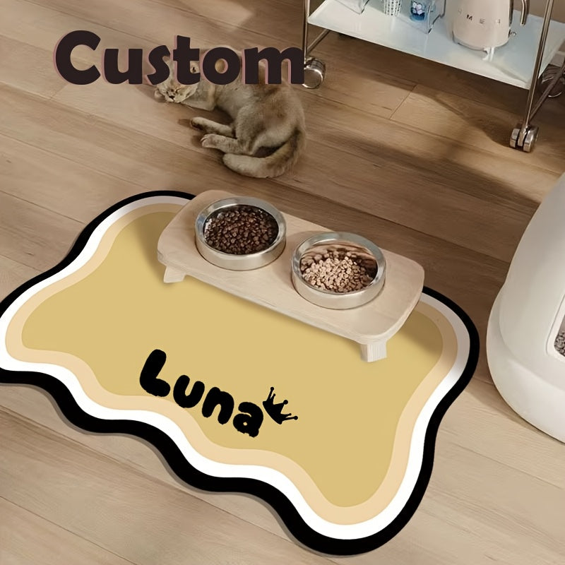 Tapis de nourriture pour animaux personnalisé avec nom – Tapis de gamelle antidérapant et étanche pour chiens et chats – Tapis élégant et imperméable, cadeau personnalisé idéal pour les propriétaires d'animaux
