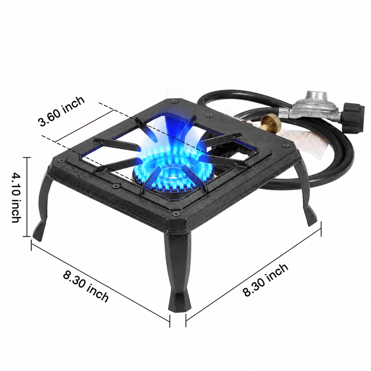 Réchaud de camping portable au propane à 1 ou 2 brûleurs - Réchaud à gaz d'extérieur avec régulateur et tuyau certifiés CSA pour le camping, le barbecue, le brassage maison, la friture de dinde et la cuisine de patio