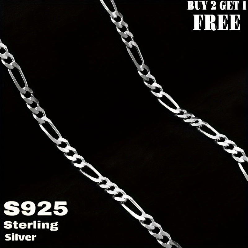 Collier chaîne Figaro en argent sterling 925 – 6 mm de large, 18 à 24 pouces, unisexe pour hommes et femmes, coffret cadeau inclus – Chaîne en argent classique pour un usage quotidien et offrir en cadeau