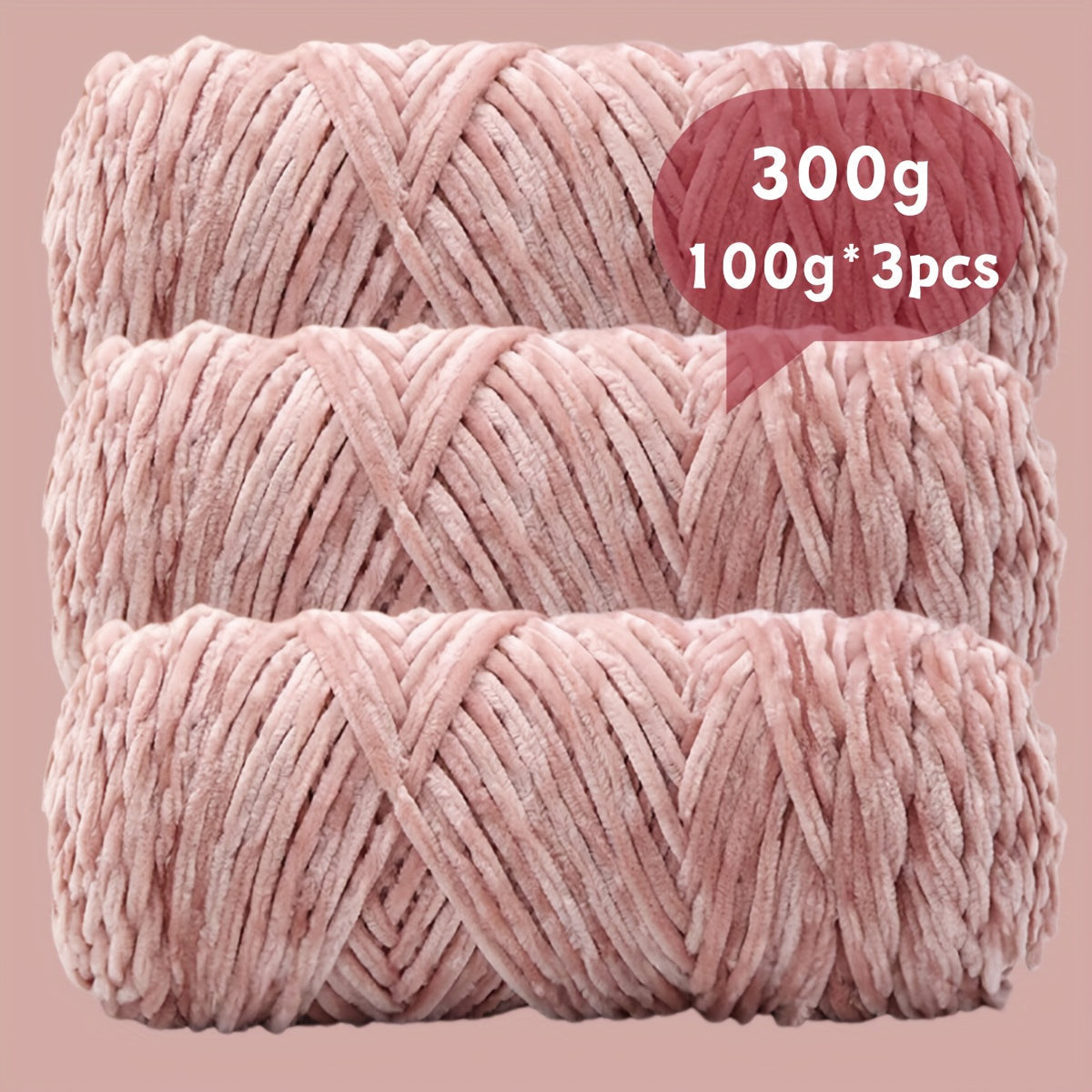 Fil chenille velours, lot de 3 pelotes de 300 g (3 x 100 g), laine douce et épaisse pour tricot et crochet, 47 couleurs, idéal pour débutants, artisanat de luxe pour pulls, écharpes, bonnets, poupées, sacs, amigurumi et projets DIY