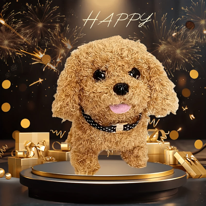 Jouet robot chiot interactif, marche, aboie, remue la queue, simulation électrique réaliste avec os en accessoire, coffret cadeau pour anniversaire, Noël, Nouvel An, pour garçons et filles