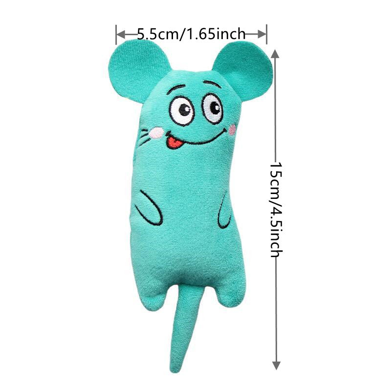 Jouet en peluche interactif pour chat, jouet à mâcher pour le nettoyage des dents, jouet pour chat et petite race, sans pile, couleur aléatoire, style herbe à chat douce