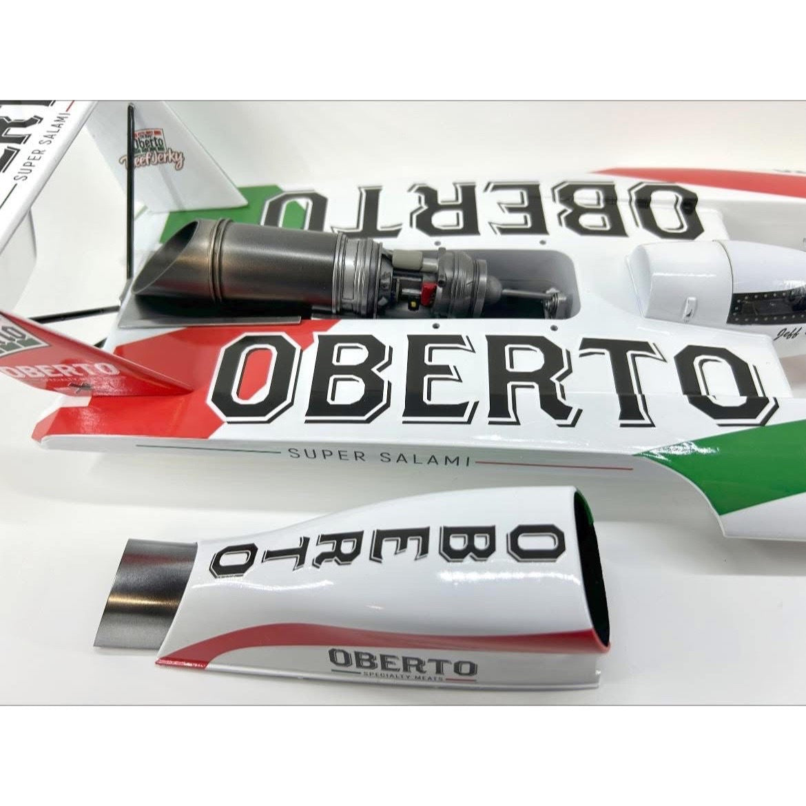 Maquette plastique d'hydravion Unlimited Oh Boy Oberto à l'échelle 1/25 – 51 pièces, présentoir en acrylique avec puce sonore, peintures, colle, pinceaux et décalcomanies à l'eau, cadeau de collection pour les fans d'hydravions