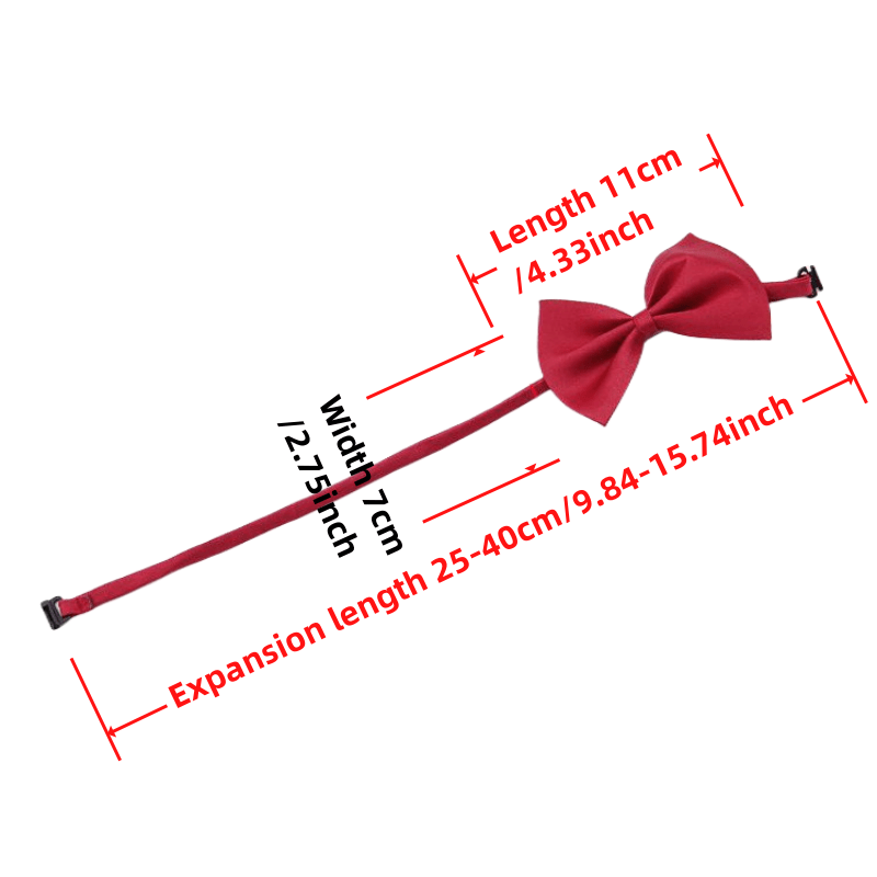 Collier avec nœud papillon réglable pour chiens et chats - Nœud papillon chic et durable en polyester, convient à un tour de cou de 25 à 40 cm, accessoire élégant pour petits, moyens et grands animaux, idéal pour les fêtes, les photos et les vacances