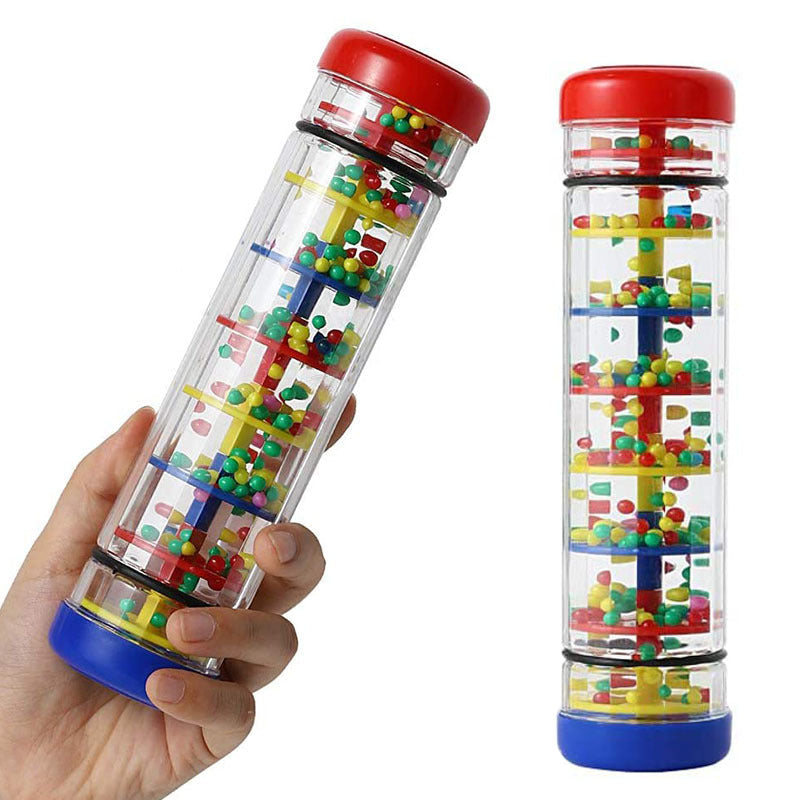 Jouet musical bâton de pluie coloré pour bébés 40 cm, hochet translucide, perles vibrantes, son de pluie, instrument sensoriel éducatif, reconnaissance des couleurs, développement de la coordination, cadeau dès la naissance, ABS sûr