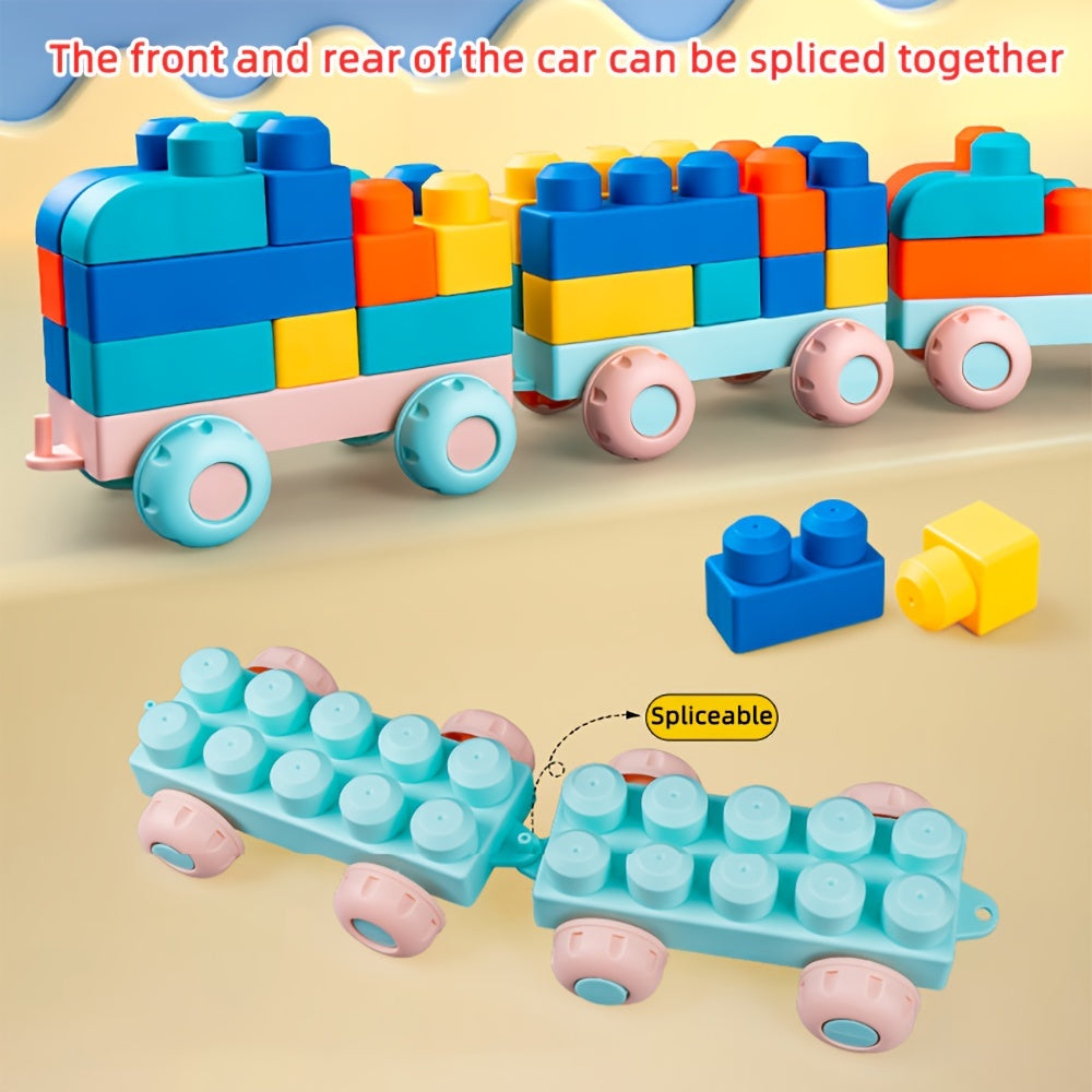 Jeu de construction à grosses briques pour tout-petits et enfants – Kit de blocs STEM pour l'entraînement cérébral, la motricité fine et la préhension, lot de 25 / 50 / 90 pièces, cadeau d'anniversaire et de vacances, couleur aléatoire