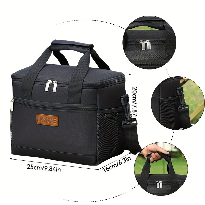 Sac à lunch isotherme pliable et portable, sac fourre-tout pour boîte à bento, doublure en aluminium étanche gardant les aliments frais et froids pour le travail, les voyages, les pique-niques et l'école
