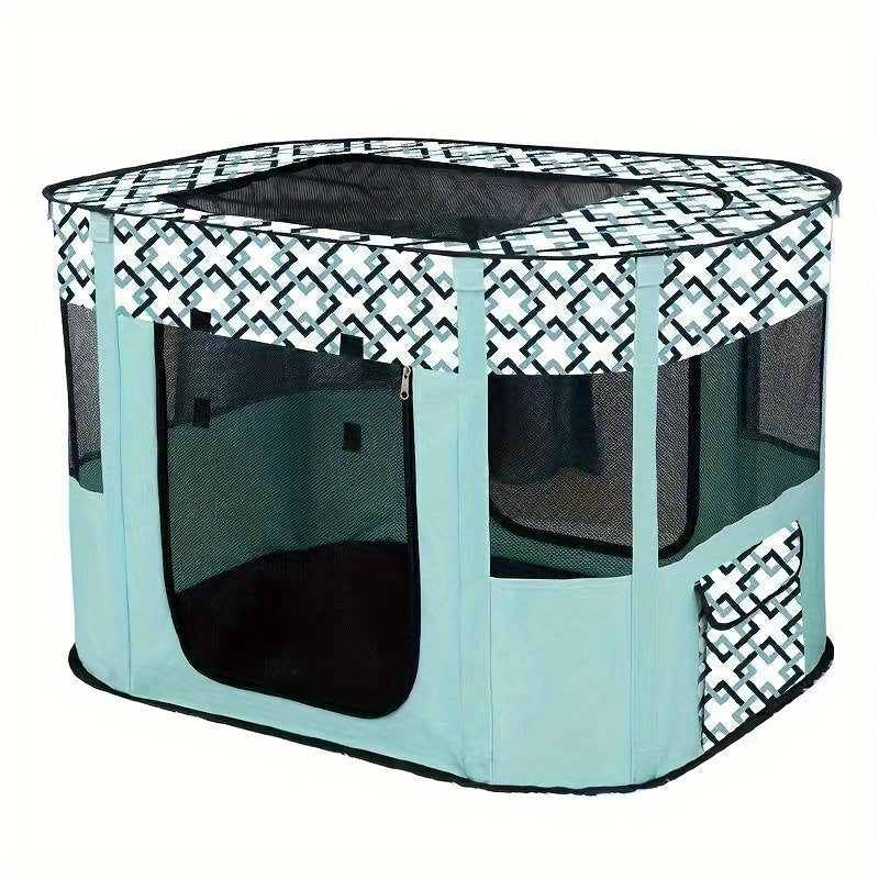 Parc pliable pour chiens, chats, chiots, chatons et lapins, enclos portable pour exercice, idéal pour l'intérieur, l'extérieur, le camping et les voyages, avec sac de rangement, violet, vert, tailles M, L, XL, XXL