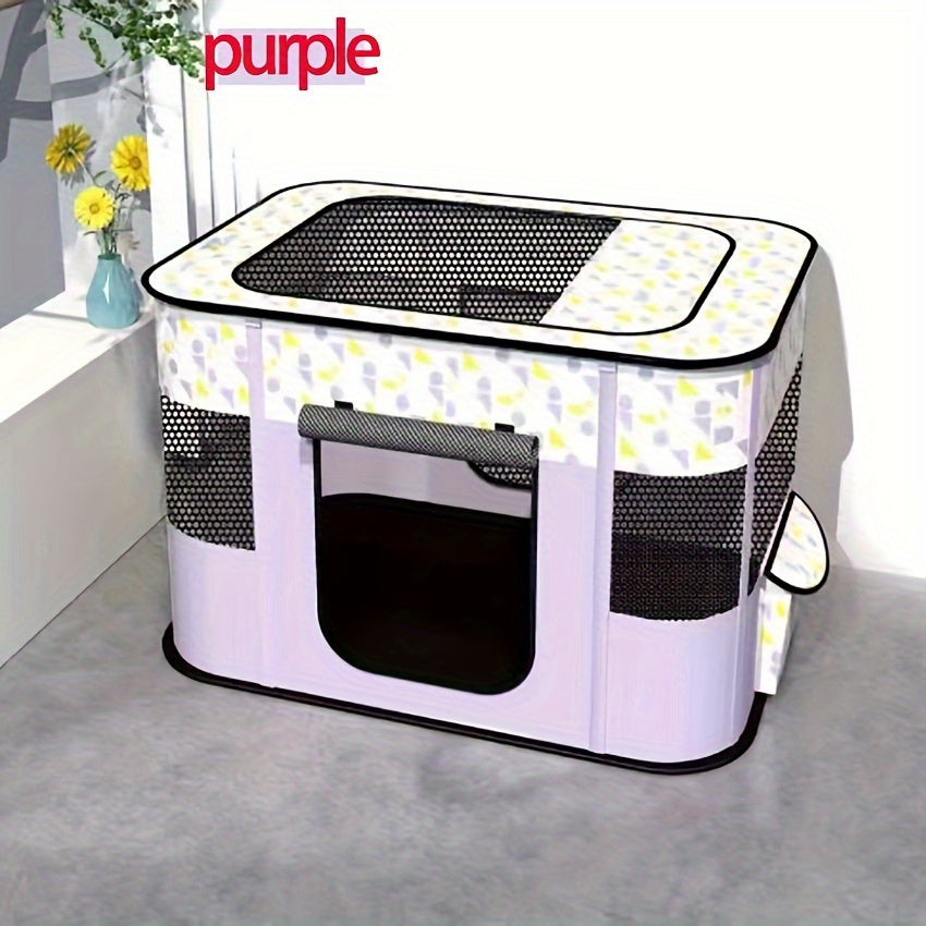 Parc pliable pour chiens, chats, chiots, chatons et lapins, enclos portable pour exercice, idéal pour l'intérieur, l'extérieur, le camping et les voyages, avec sac de rangement, violet, vert, tailles M, L, XL, XXL