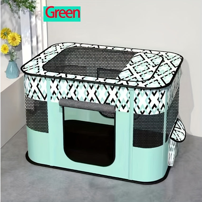 Parc pliable pour chiens, chats, chiots, chatons et lapins, enclos portable pour exercice, idéal pour l'intérieur, l'extérieur, le camping et les voyages, avec sac de rangement, violet, vert, tailles M, L, XL, XXL