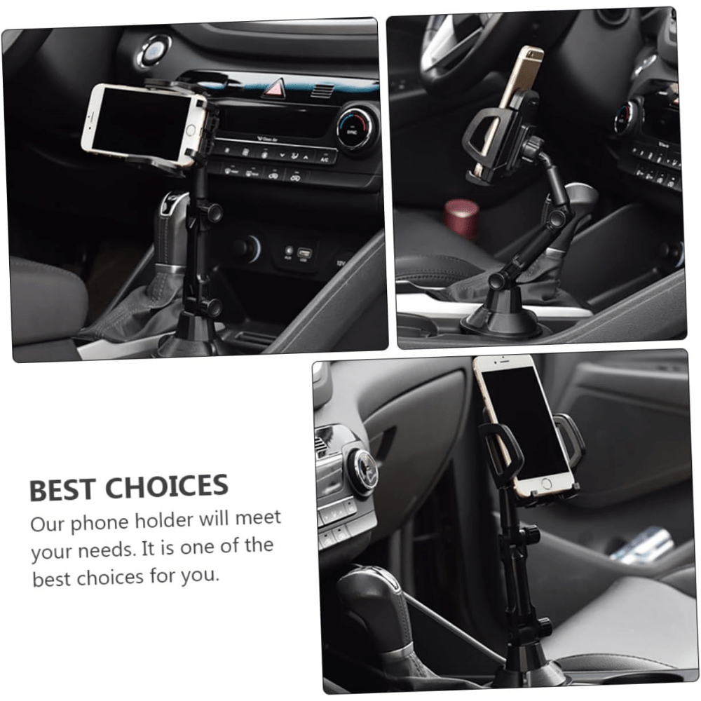 Support téléphone pour porte-gobelet de voiture, support universel réglable pour téléphone portable, socle avec rotation à 360°, compatible avec iPhone, Samsung et tous les smartphones