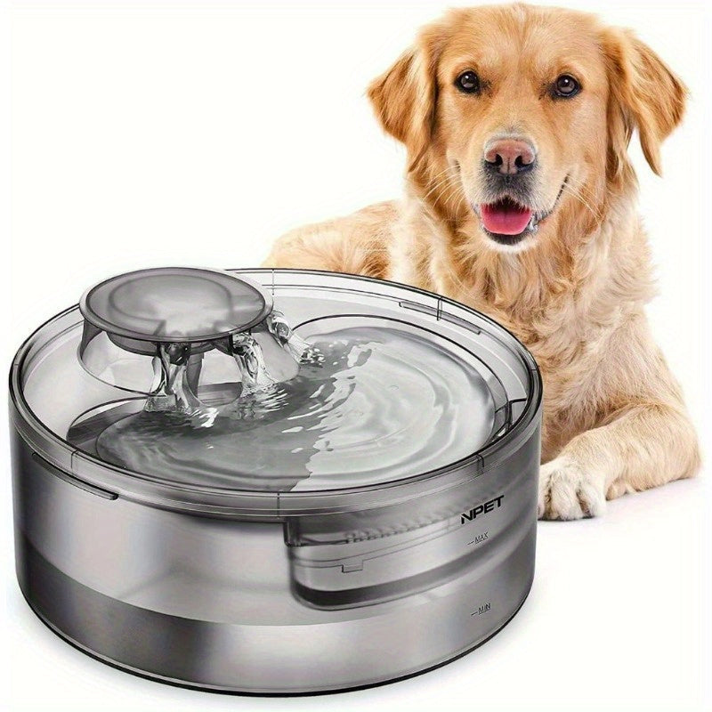 Fontaine à eau pour grands chiens 5L & 8L avec triple système de filtration, abreuvoir automatique pour animaux avec protection anti-éclaboussures et kit de nettoyage pour grands chiens et foyers multi-animaux – Pompe silencieuse, sans pile nécessaire