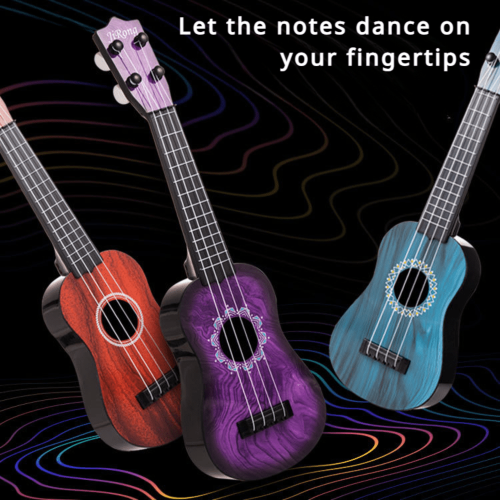 Guitare jouet ukulélé pour enfants 16,5 pouces, instrument de musique pour débutants, jouet d'éveil musical, cadeau pour enfants et tout-petits, violet, bleu, rouge, vert, blanc, noir