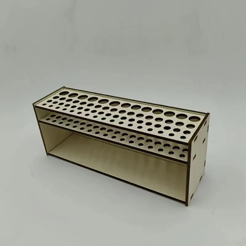 Support de pinceaux en bois à 67 trous - Organisateur de bureau pour artistes, boîte de rangement pour fournitures d'art, support de pinceaux léger et durable pour la peinture, le dessin et les loisirs créatifs