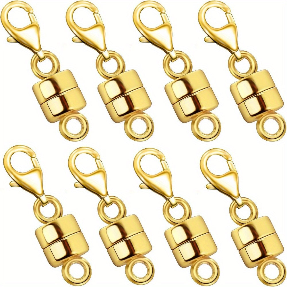 Lot de 18 fermoirs magnétiques pour colliers, or et argent – Convertisseur de fermoir magnétique pour bijoux avec fermoirs mousquetons pour bracelets, colliers et chaînes – Attache de bijoux facile, adaptée aux personnes arthritiques