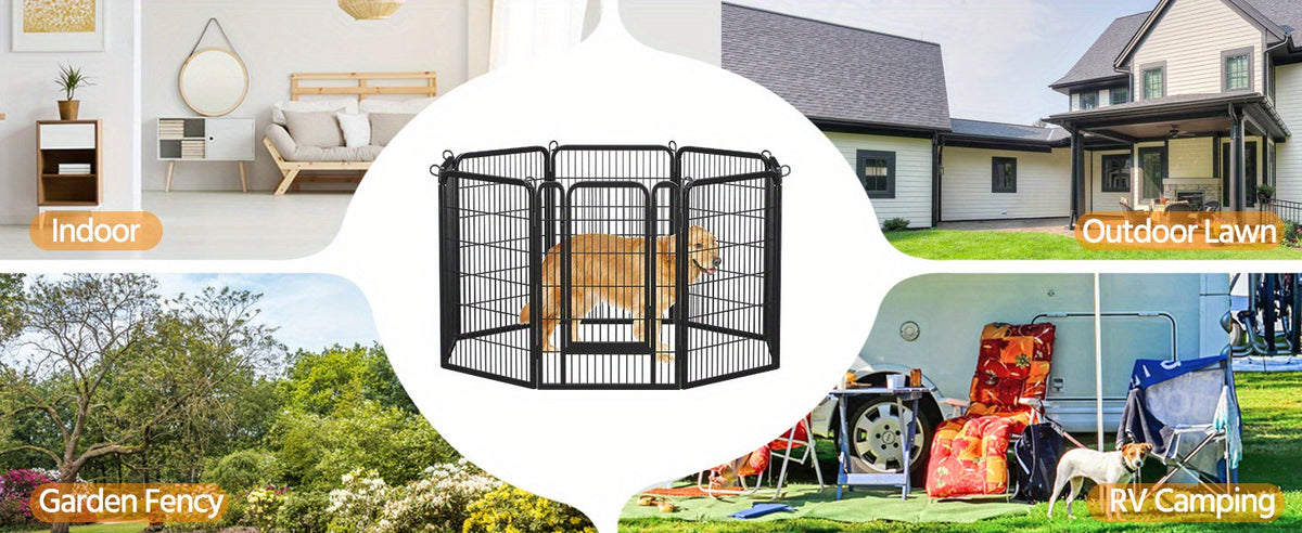 Parc portable pour chiens 8/16 panneaux, enclos d'exercice robuste pour animaux, pour grands, moyens et petits chiens, utilisation intérieure/extérieure, camping en VR, jardin, cour, parc pour chiots, lapins et autres animaux