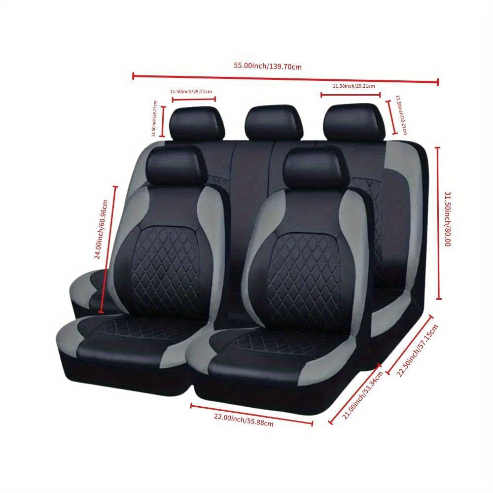Housses de siège auto universelles en cuir synthétique, imperméables et matelassées, avec rembourrage en mousse, adaptées à toutes les saisons pour voitures, SUV et camions, gris, noir, rouge, bleu, lot de 1 ou 12 pièces