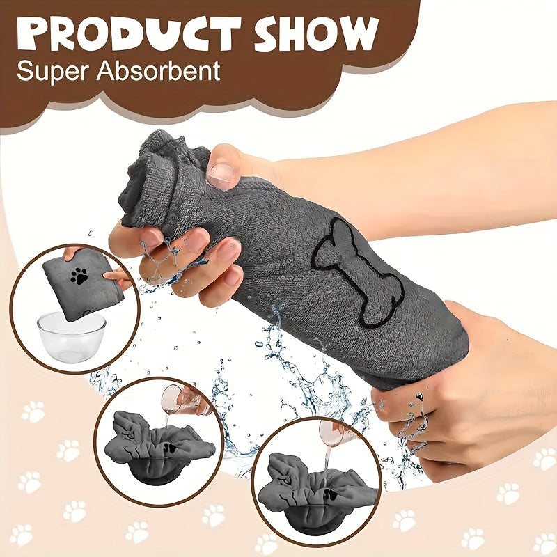 Grande serviette de bain pour chiens et chats, serviette en microfibre super absorbante et à séchage rapide, 100 x 60 cm, couverture de séchage douce pour le bain, le toilettage et la plage – Cadeau pour animaux de compagnie