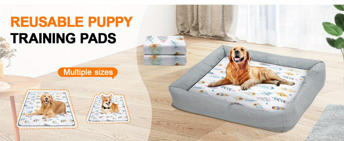 Lot de 2 alèses lavables pour chien – Tapis de dressage réutilisables, ultra-absorbants et anti-fuites avec envers antidérapant, lavables en machine pour parc, cage, apprentissage de la propreté et voyage