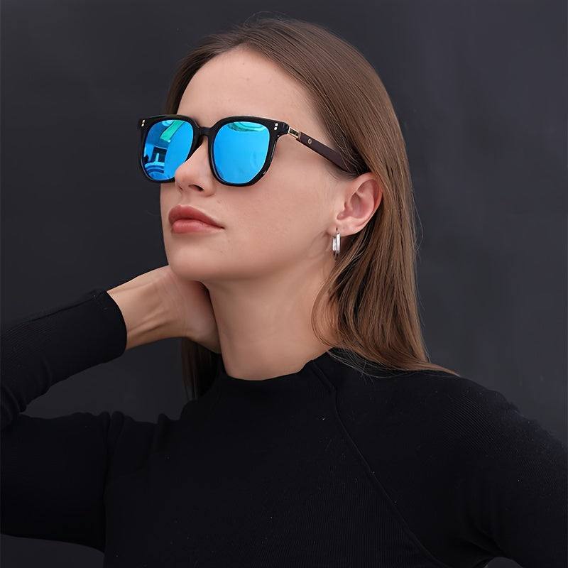 Lunettes de soleil unisexes vintage avec détails à clous, verres polarisés TR UV400 - Lunettes rétro style urbain pour hommes et femmes, idéales pour la conduite, les voyages et le quotidien, monture TR légère