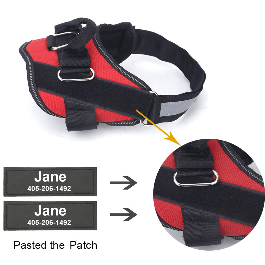 Harnais pour chien anti-traction personnalisé avec nom et numéro de téléphone – Gilet robuste anti-évasion pour le dressage et la promenade, tailles XS à XXL, 12 couleurs disponibles