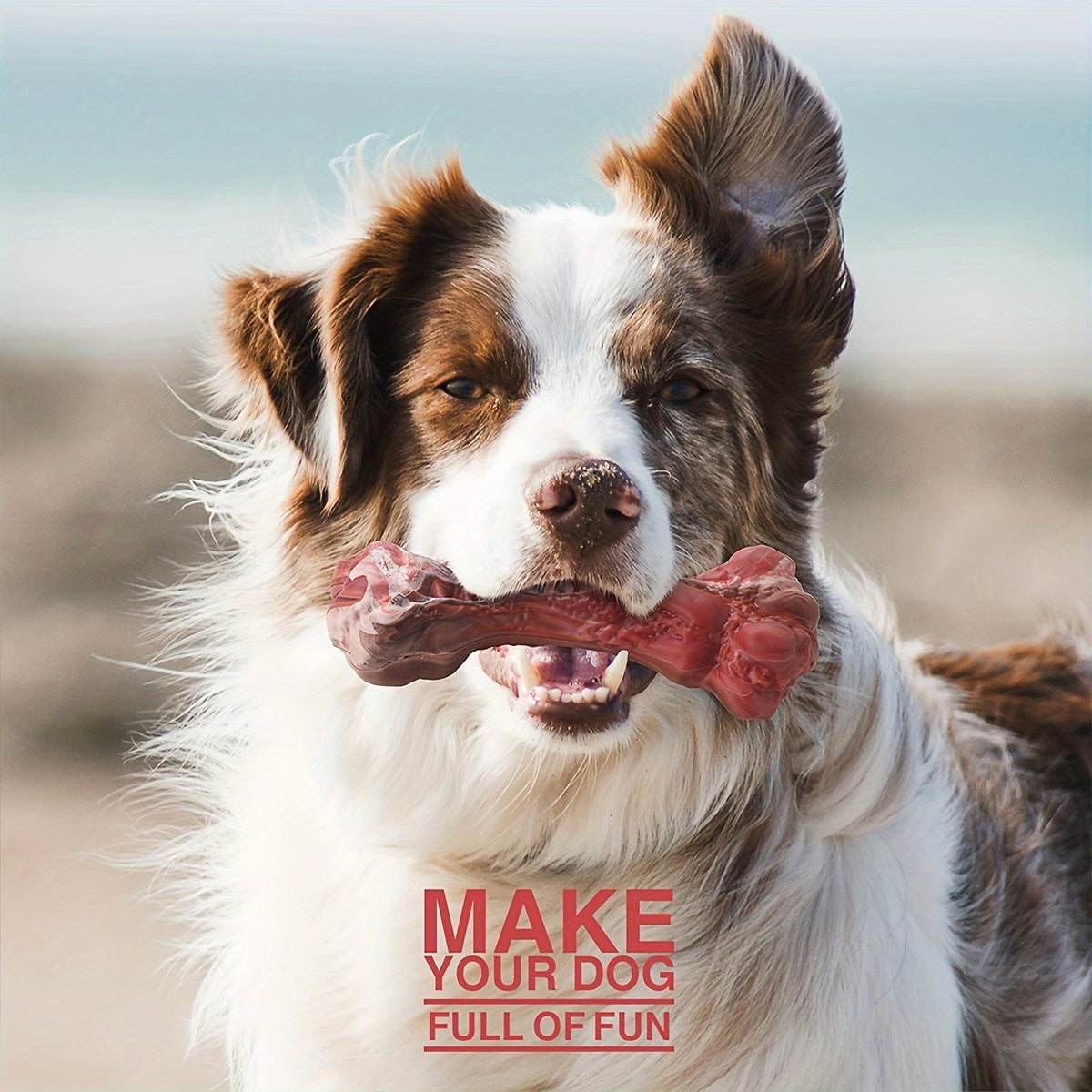 Jouet à mâcher indestructible pour chiens destructeurs, os en caoutchouc naturel durable pour le nettoyage des dents et le jeu interactif, os non toxique pour chiens de petites, moyennes et grandes races – Taille L 15 cm