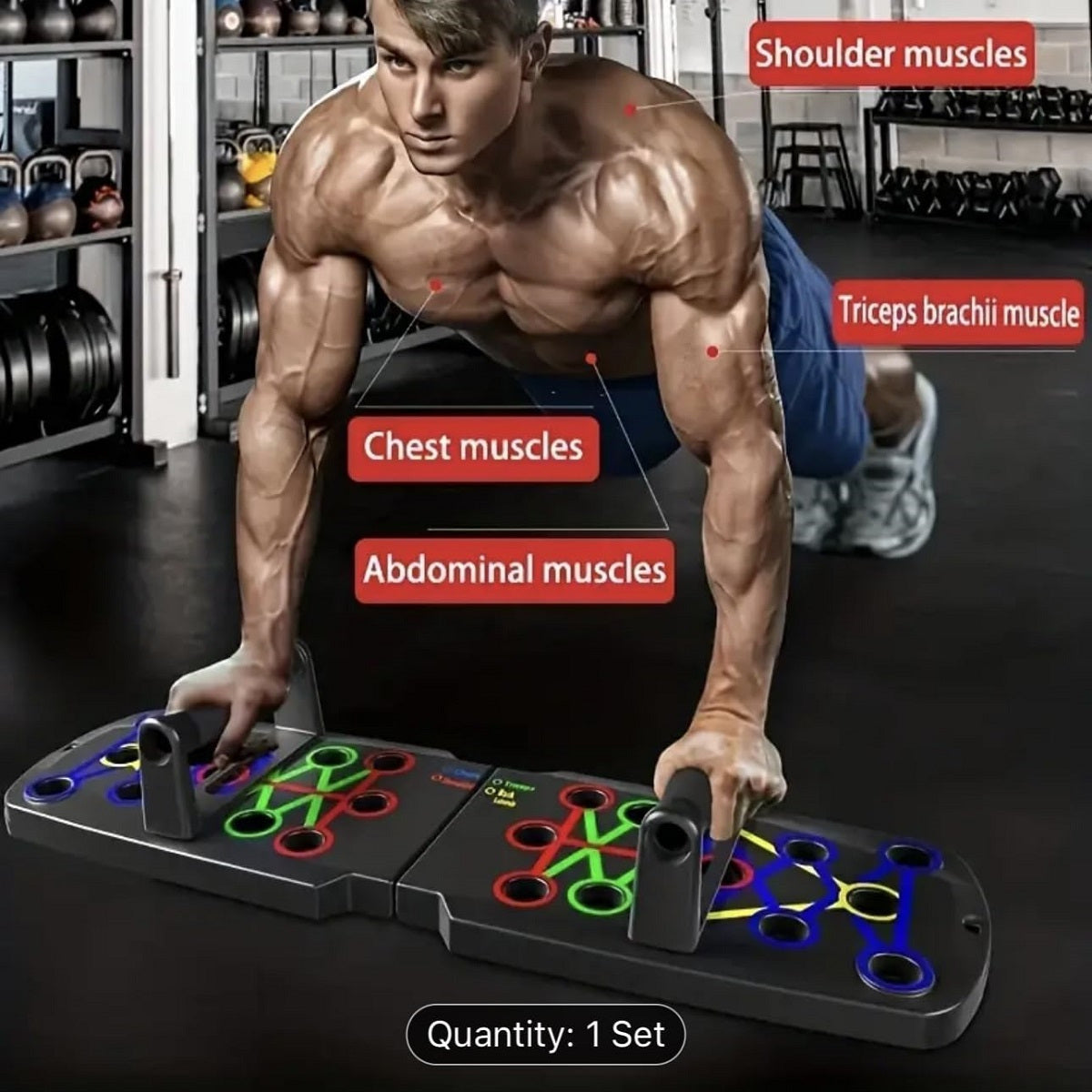 Planche de pompes pliable pour entraînements à domicile – Équipement de musculation multi-angles pour hommes et femmes, cible les pectoraux, les triceps, les biceps et les abdominaux, design compact et portable pour l'exercice quotidien et les voyages