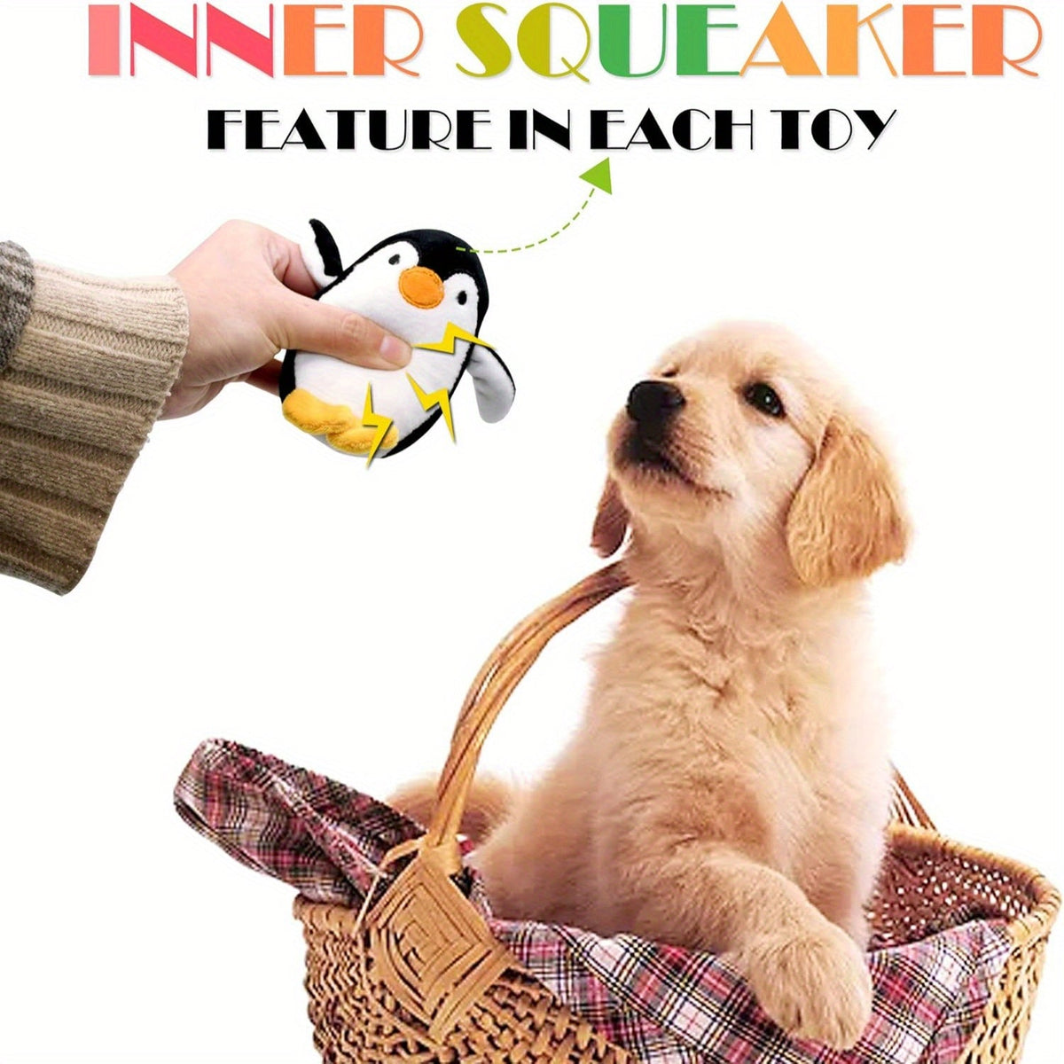 Lot de 12 jouets en peluche couineurs pour chiens – Jouets pour chiots, petits et moyens chiens – Jouets de dentition doux avec coffret cadeau : renard, tigre, lapin, panda et plus