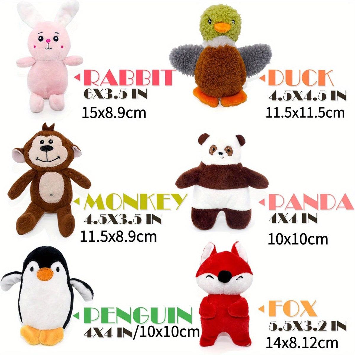Lot de 12 jouets en peluche couineurs pour chiens – Jouets pour chiots, petits et moyens chiens – Jouets de dentition doux avec coffret cadeau : renard, tigre, lapin, panda et plus