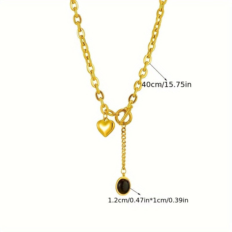 Lot de 2 colliers à chaîne épaisse en acier inoxydable 316L avec pendentif ovale – Bijou unisexe hypoallergénique et résistant au ternissement, idéal pour le quotidien et les fêtes, cadeau tendance pour amis et famille