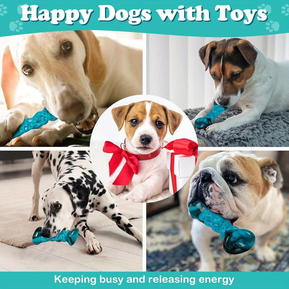 Jouet à mâcher durable en nylon pour chien, anti-anxiété, anti-ennui, jouet indestructible pour petits, moyens et grands chiens, mâcheurs agressifs, tailles standard et grande, occupe les chiens, soulage le stress