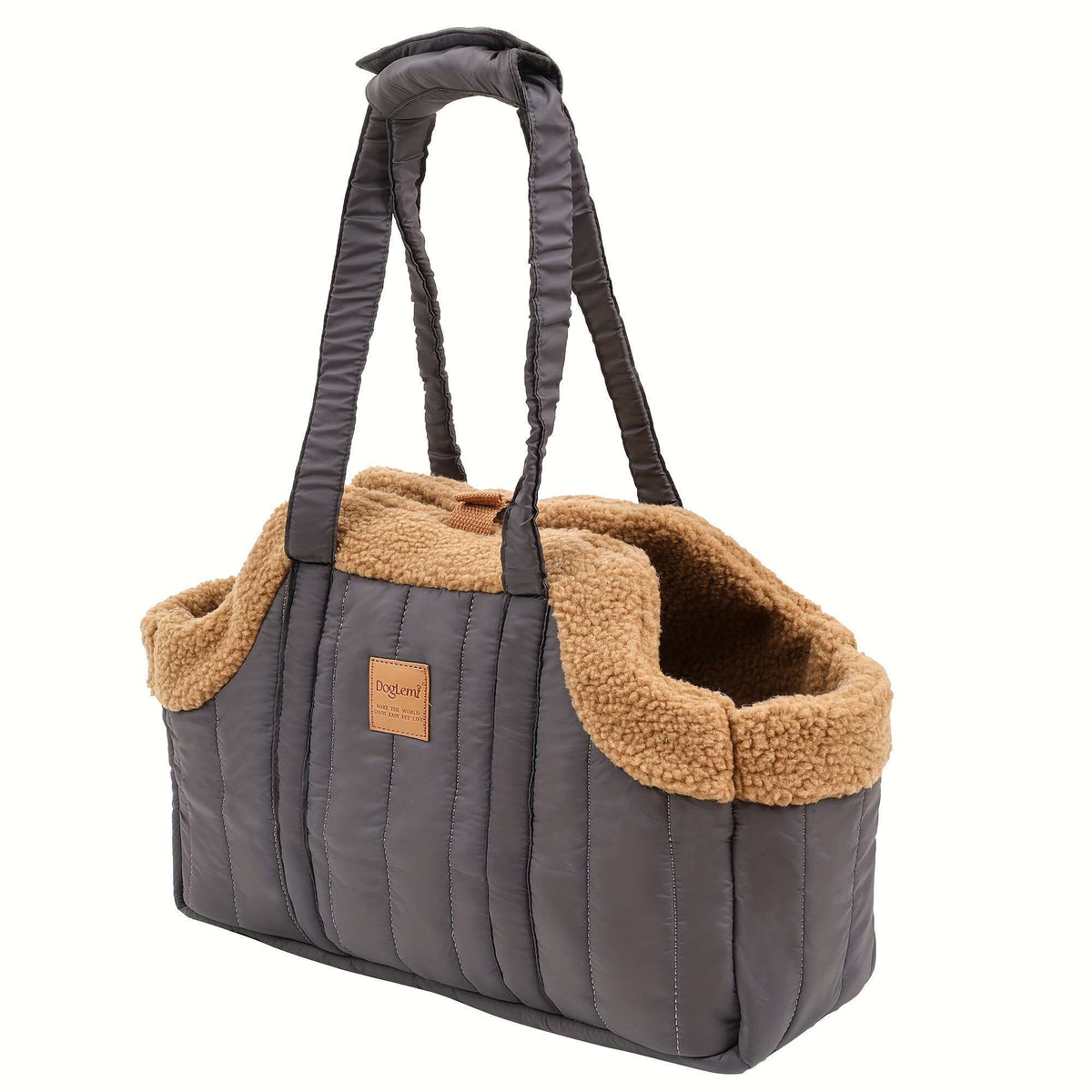 Sac de transport d'hiver pour animaux avec fermeture à pression – Sac fourre-tout chaud et confortable pour petits chiens et chats, idéal pour les activités en extérieur, disponible en marron, noir, beige, rose, vert et bleu