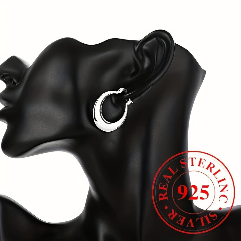 Créoles en argent sterling 925 pour femme – Boucles d'oreilles huggies élégantes, brillantes et hypoallergéniques, finition polie pour un usage quotidien, soirées et occasions spéciales, bijoux en argent légers et séduisants, idée cadeau