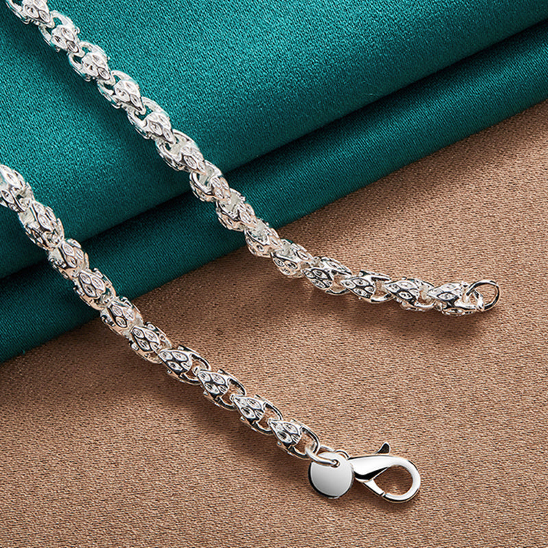 Collier chaîne bambou en argent sterling 925, 61 cm – Sans nickel, hypoallergénique, léger 6g, bijou de mode unisexe – Cadeau idéal pour hommes et femmes