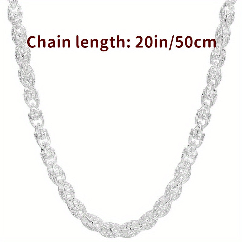 Collier chaîne bambou en argent sterling 925, 61 cm – Sans nickel, hypoallergénique, léger 6g, bijou de mode unisexe – Cadeau idéal pour hommes et femmes