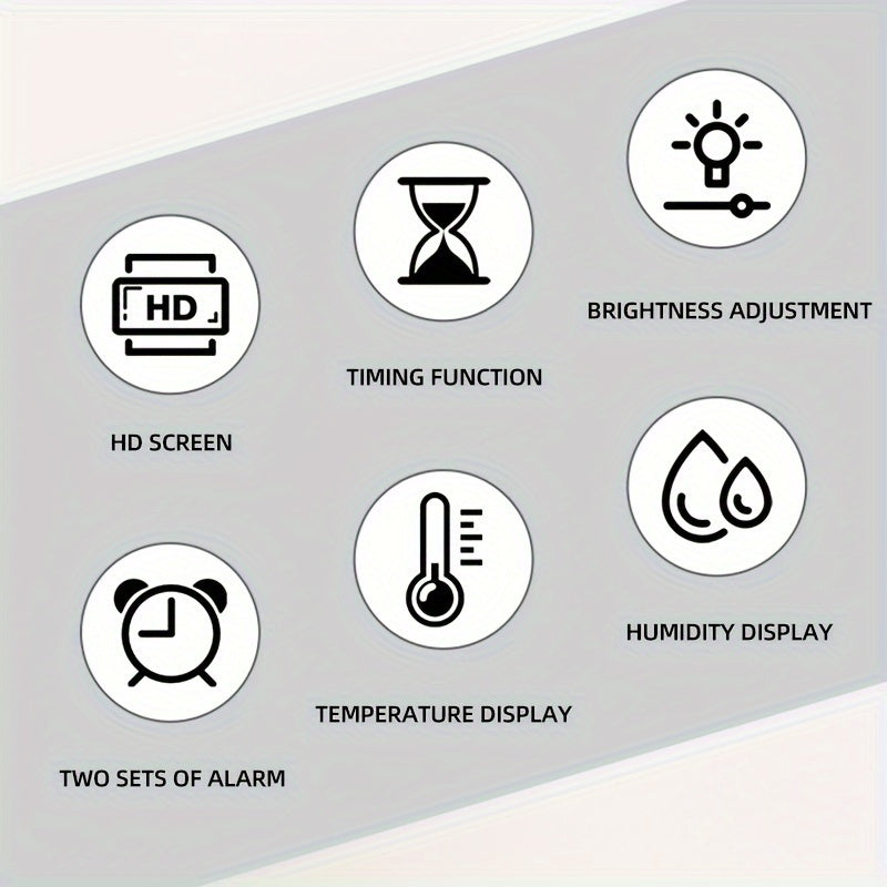 Réveil LED à grand écran avec télécommande à atténuation automatique – Horloge numérique de 15 pouces affichant l'heure, la date, le jour de la semaine, la température et l'humidité – Horloge de chevet pour seniors, salon, bureau