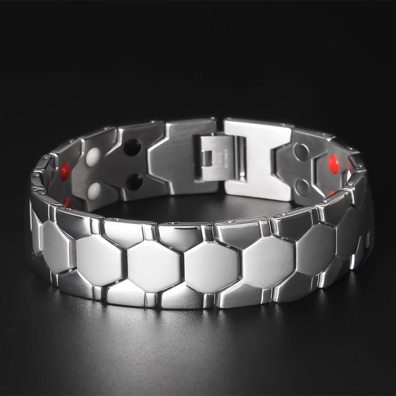 Bracelet magnétique sphérique pour homme en acier titane – Bracelet minimaliste élégant pour homme, cadeau idéal pour la fête des pères, disponible en noir, argent et or