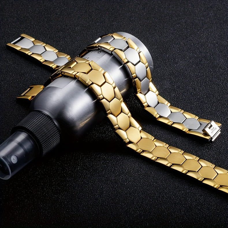 Bracelet magnétique sphérique pour homme en acier titane – Bracelet minimaliste élégant pour homme, cadeau idéal pour la fête des pères, disponible en noir, argent et or