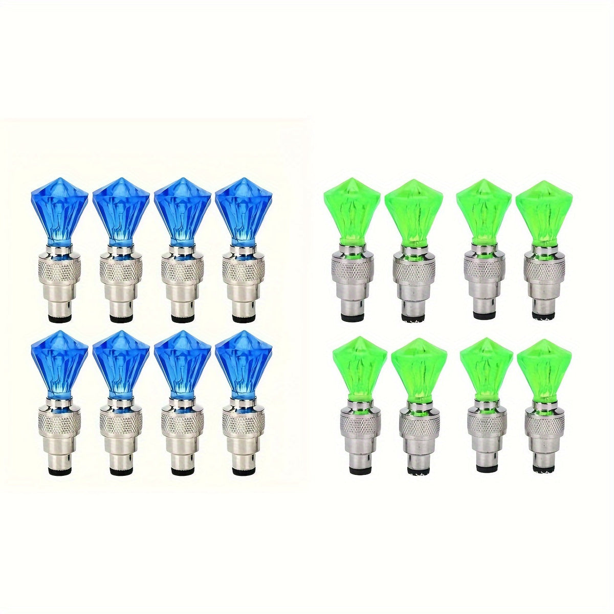 Bouchons de valve de pneu LED avec effet lumineux respirant et cheval au galop, 4/8/16 pièces, capuchons de valve de roue lumineux pour voiture, moto, vélo – Lumière de roue « Wind Fire », protection UV et antidéflagrante – Vert, rouge, bleu, squelette