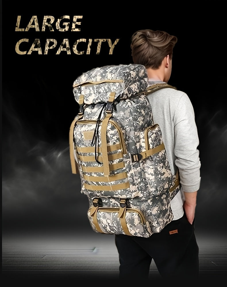 Ensemble tactique 2 pièces : Sac à dos et sac de poitrine - Sac d'assaut 80 L pour 3 jours pour homme, sac à dos militaire en polyester avec système MOLLE pour la randonnée, le camping, la chasse, les voyages et les sports de plein air