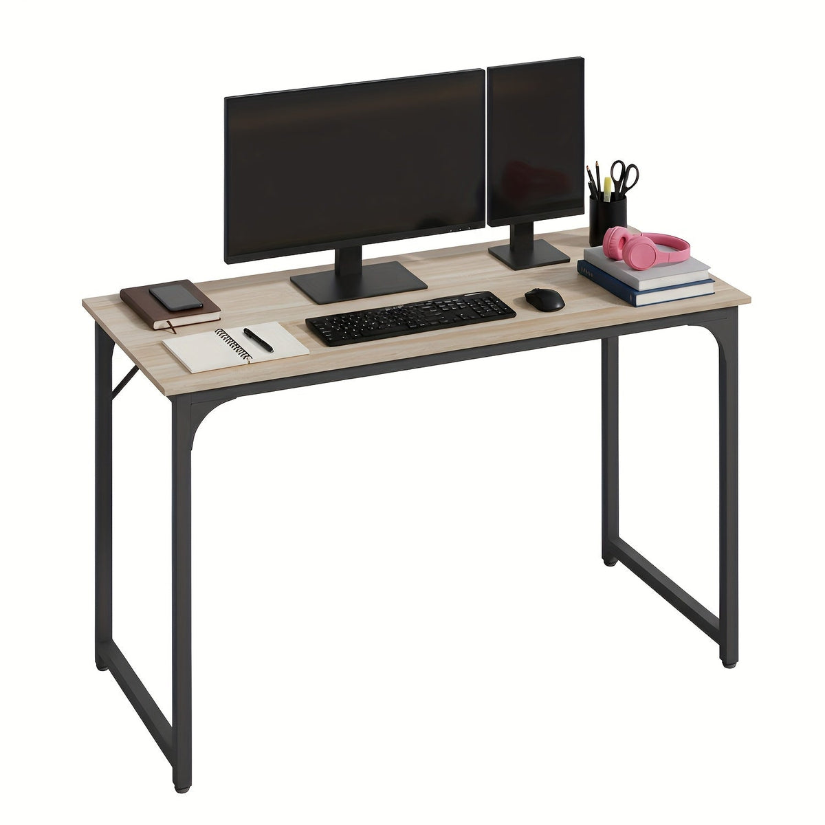 Bureau d'ordinateur 32/39/47 pouces – Bureau moderne pour écriture et gaming avec cadre en métal robuste, poste de travail pour bureau à domicile, PC, ordinateur portable et moniteur, 3 tailles disponibles