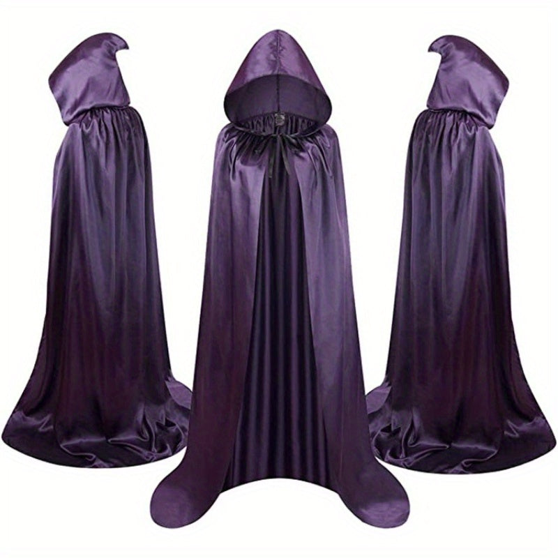 Cape de vampire gothique Halloween « Mort noire » 150 cm pour adultes – Aucun assemblage requis, costume à silhouette fluide pour maison de l'horreur, carnaval, cosplay, fête, décoration festive
