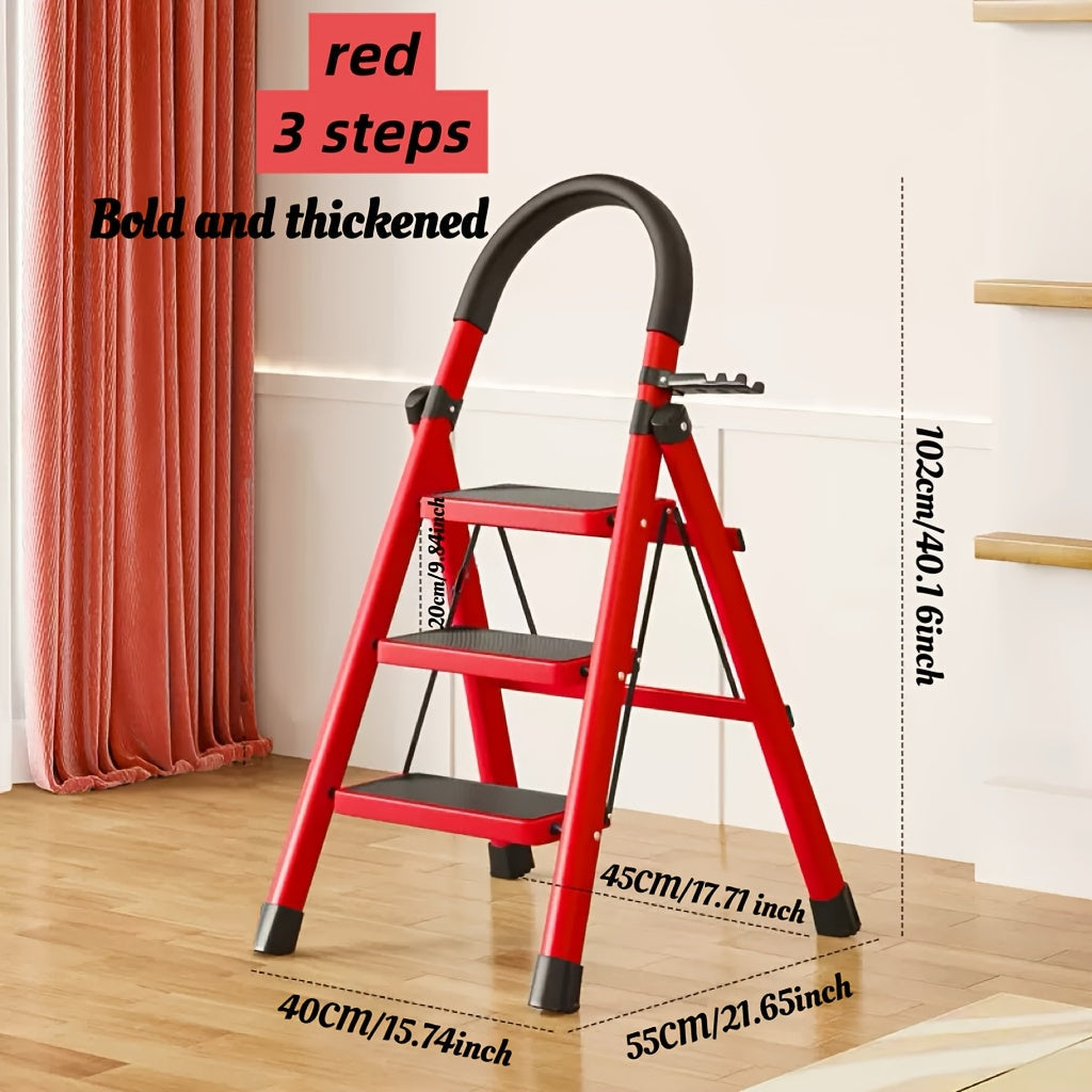 Escabeau pliant robuste, capacité 225 kg - Échelle portable antidérapante à 2/3/4/5 marches, plastique léger et durable, marchepied pliable pour la maison, la cuisine, le bureau et usage industriel