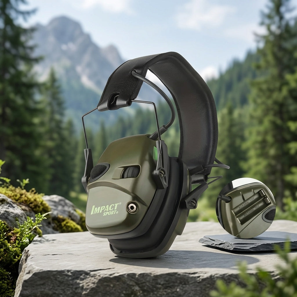Casque de tir électronique tactique avec amplification sonore et réduction du bruit - Protection auditive serre-tête pour la chasse, le tir en stand en extérieur et les sports d'impact
